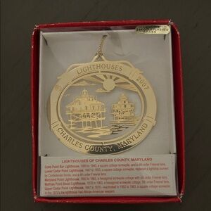Antique 2007 Lighthouses of Charles County, Maryland Gold Ornament